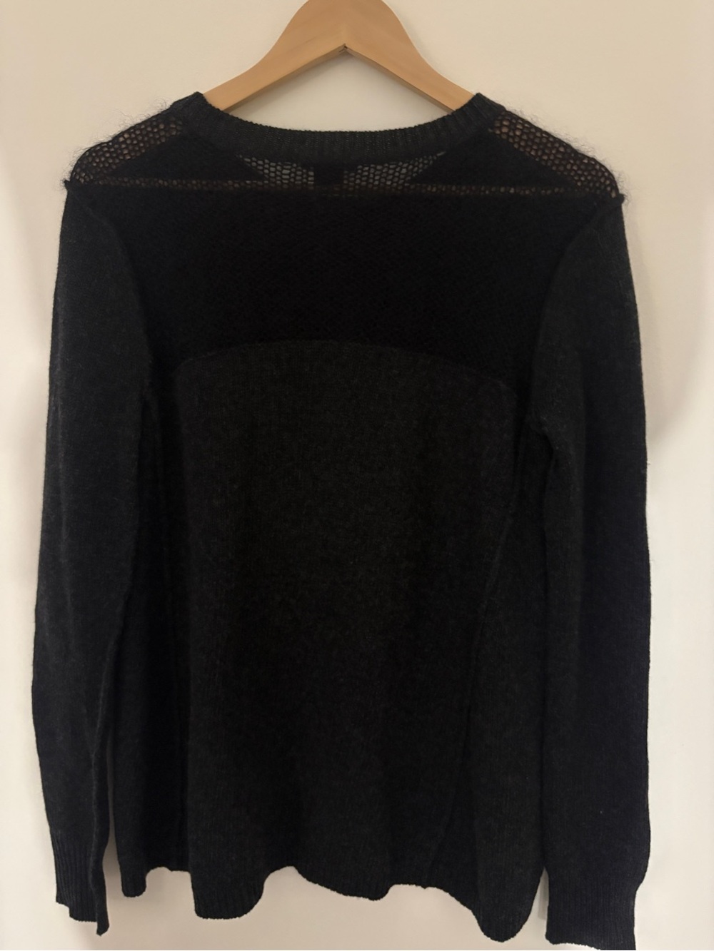 Theory Black Open-Shoulder Knit Sweater
